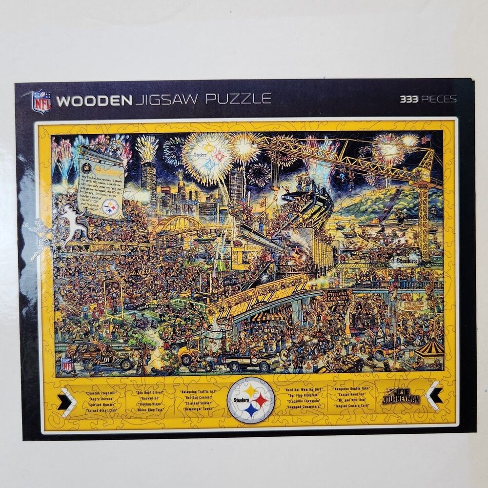 Pittsburgh Steelers NFL Wooden Jigsaw Puzzle 333 Pieces NEW Open Box